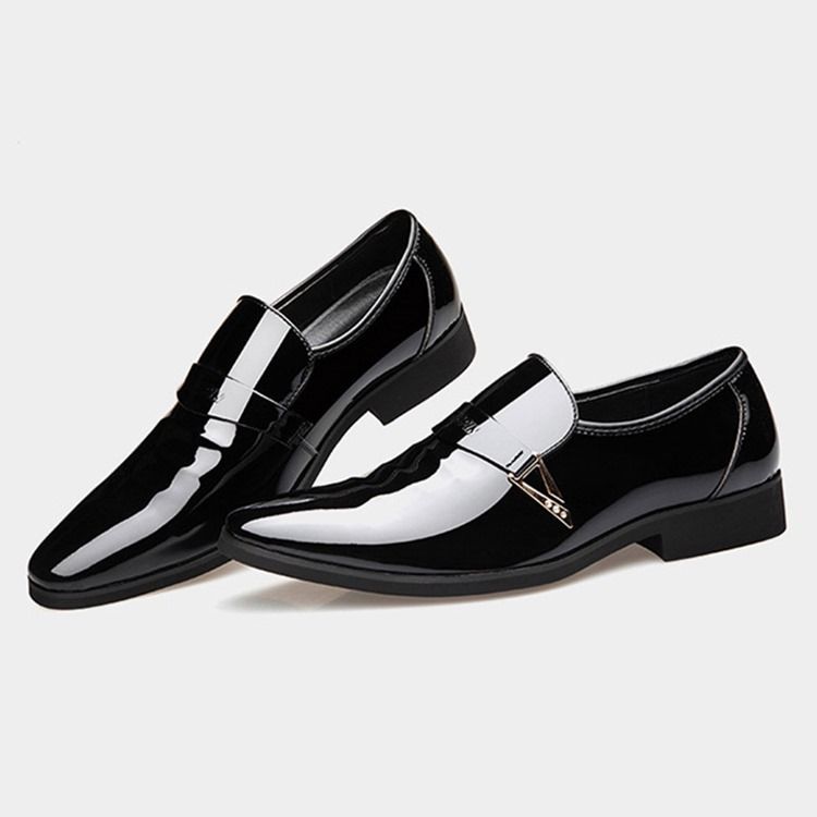 Pu Lantejoula Slip-on Masculino Sapatos Oxford