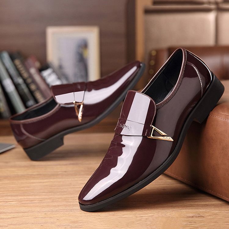 Pu Lantejoula Slip-on Masculino Sapatos Oxford