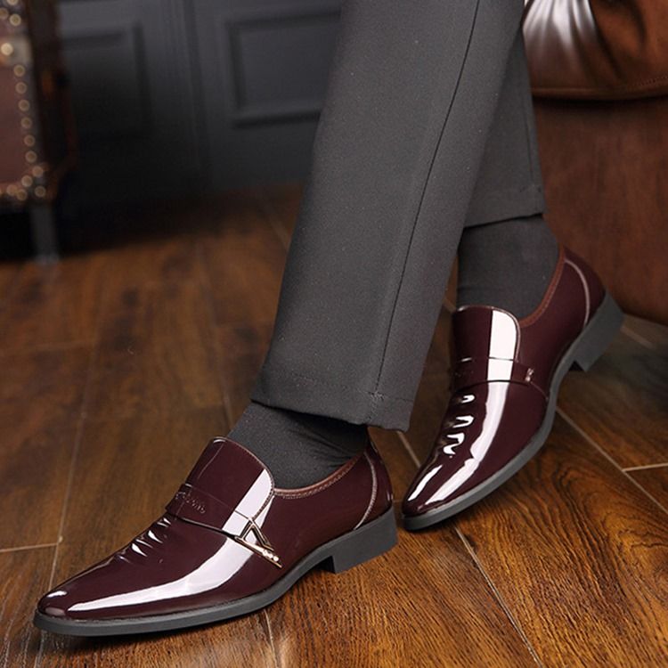 Pu Lantejoula Slip-on Masculino Sapatos Oxford