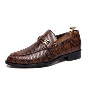 Pu Serpentine Toe Redondo Masculino Sapatos