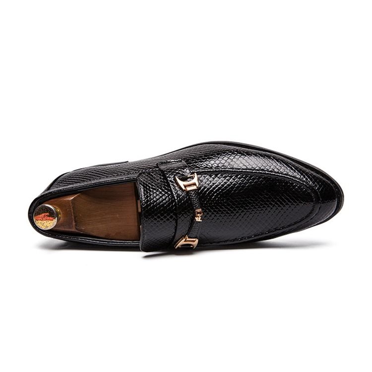 Pu Serpentine Toe Redondo Masculino Sapatos