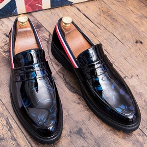 Pu Slip-on Decotado Superior Sapatos Sociais Masculinos