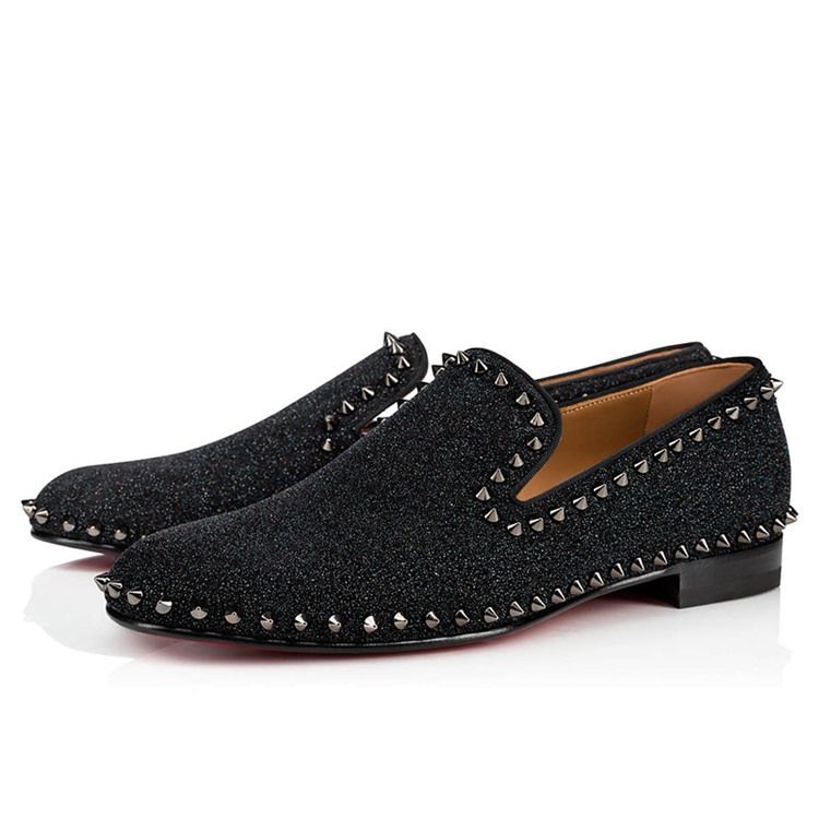 Rebite De Lantejoulas Slip-on Decotado Superior Sapatos Masculinos