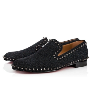 Rebite De Lantejoulas Slip-on Decotado Superior Sapatos Masculinos