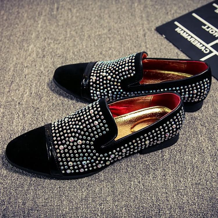 Rebite Redondo Toe Sapatos Masculinos