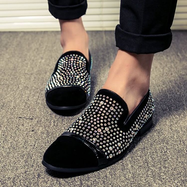 Rebite Redondo Toe Sapatos Masculinos