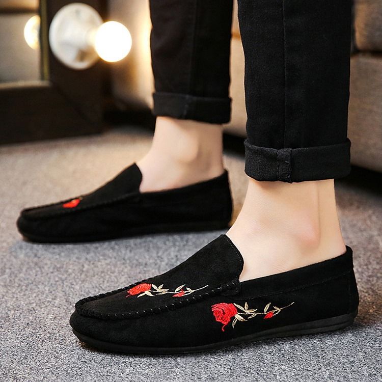 Sapatos Femininos De Salto Plano De Algodão Com Salto Liso Floral Oxfords