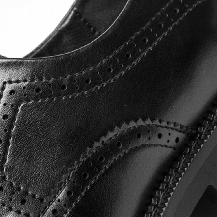 Sapatos Masculinos De Salto Liso Com Cordões