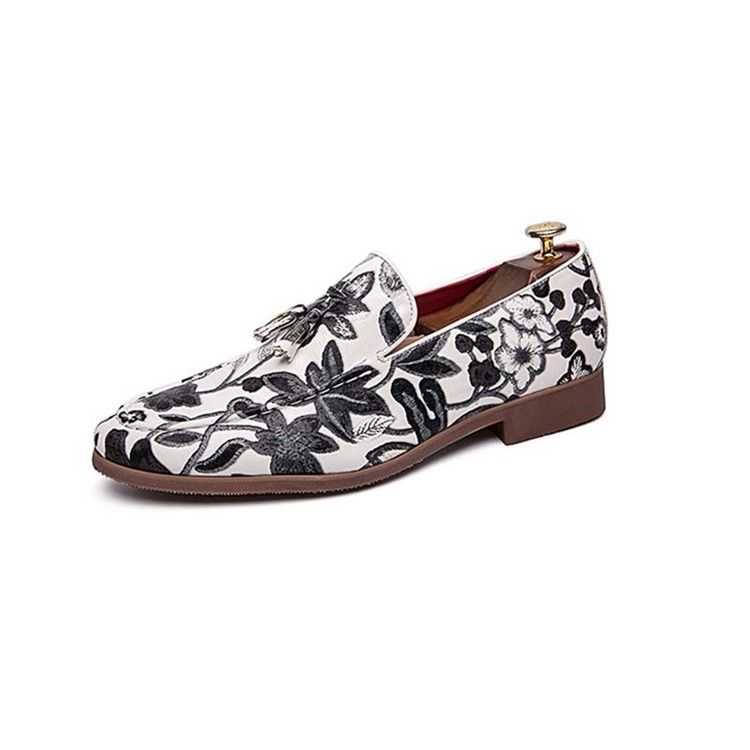 Sapatos Sociais Masculinos Com Bloco De Cores Deslizantes E Redondos