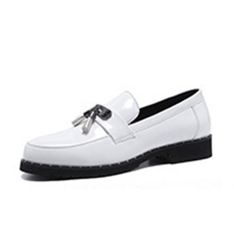Sapatos Sociais Simples Com Franja Redonda Dedo Do Pé Redondo Slip-on