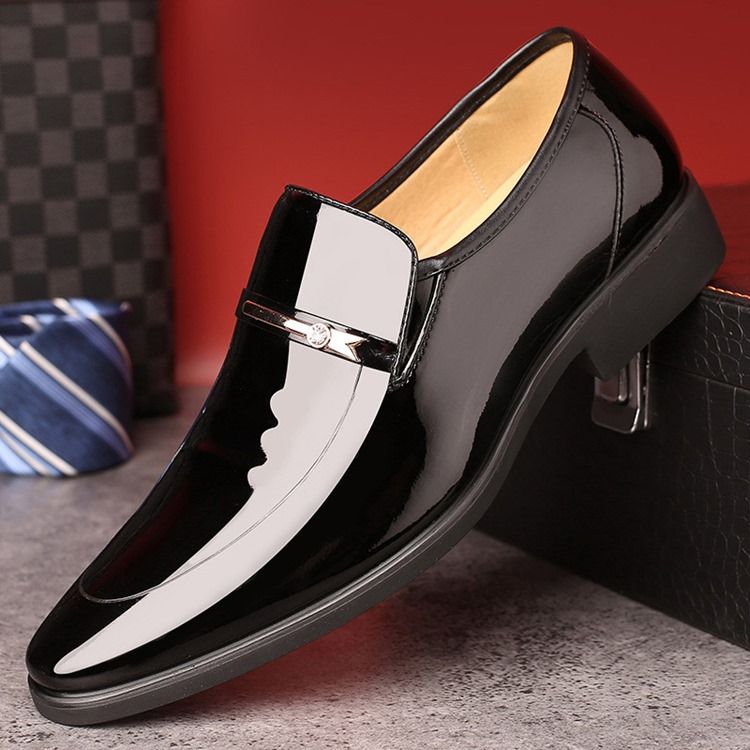 Sapatos Sociais Simples De Lantejoulas Redondas Para Homens
