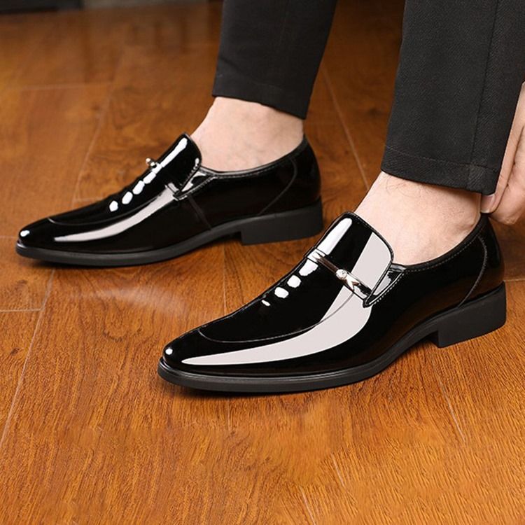 Sapatos Sociais Simples De Lantejoulas Redondas Para Homens