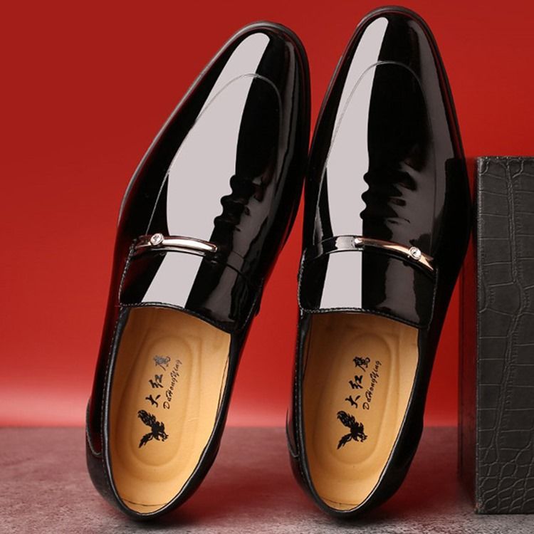 Sapatos Sociais Simples De Lantejoulas Redondas Para Homens