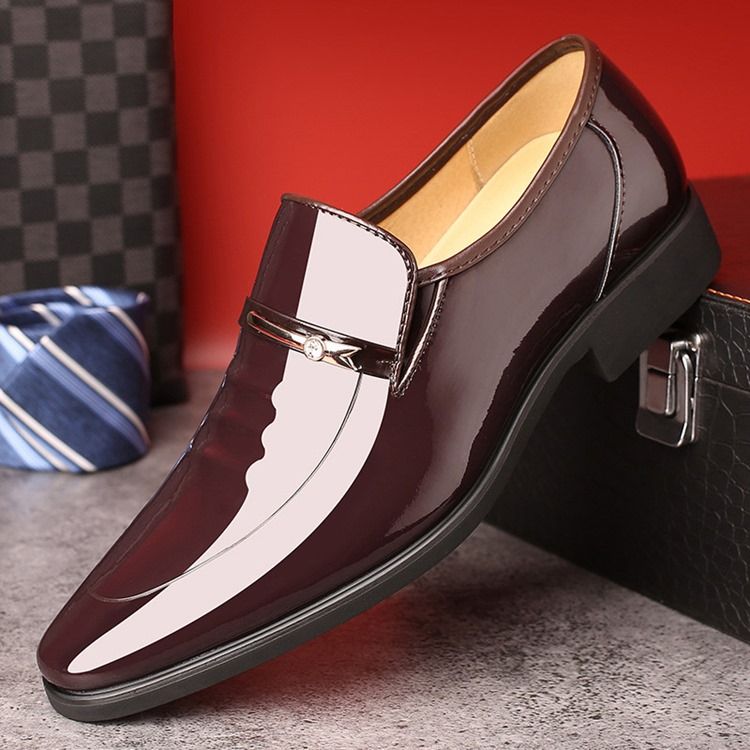 Sapatos Sociais Simples De Lantejoulas Redondas Para Homens