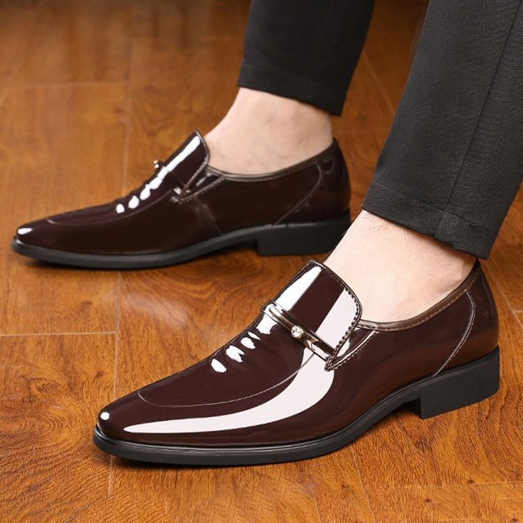 Sapatos Sociais Simples De Lantejoulas Redondas Para Homens