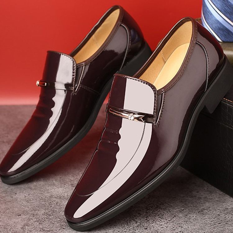 Sapatos Sociais Simples De Lantejoulas Redondas Para Homens