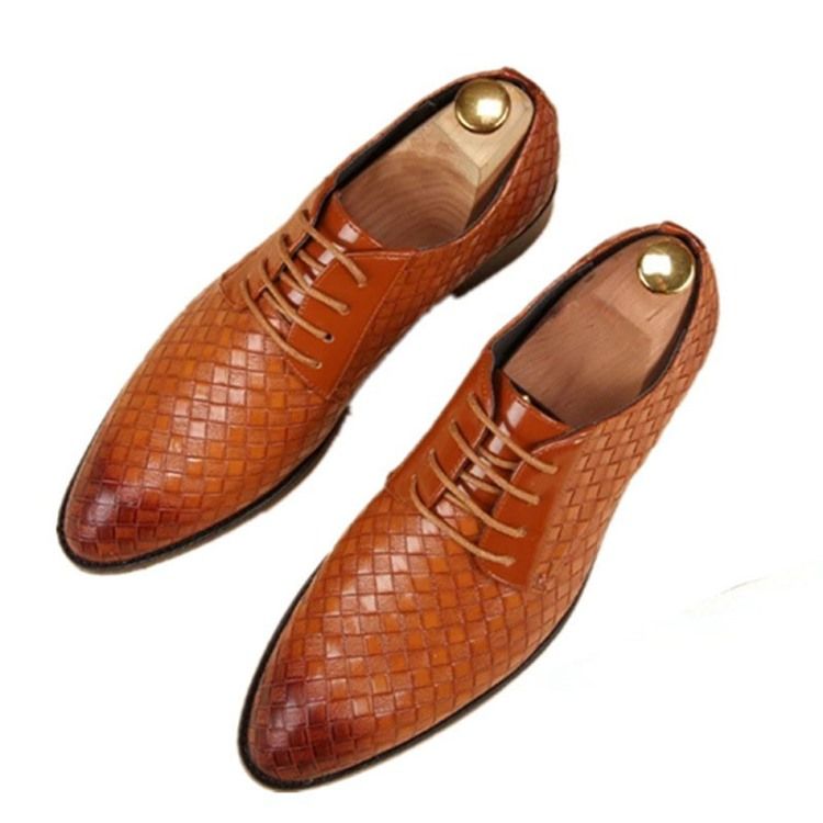 Sapatos Sociais Xadrez De Renda E Ponta Pontiaguda Masculina