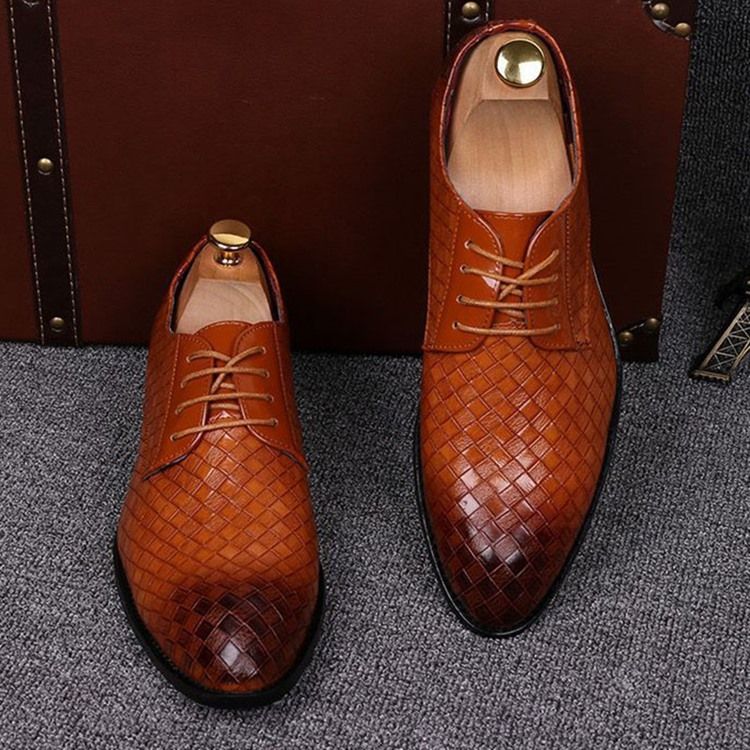 Sapatos Sociais Xadrez De Renda E Ponta Pontiaguda Masculina