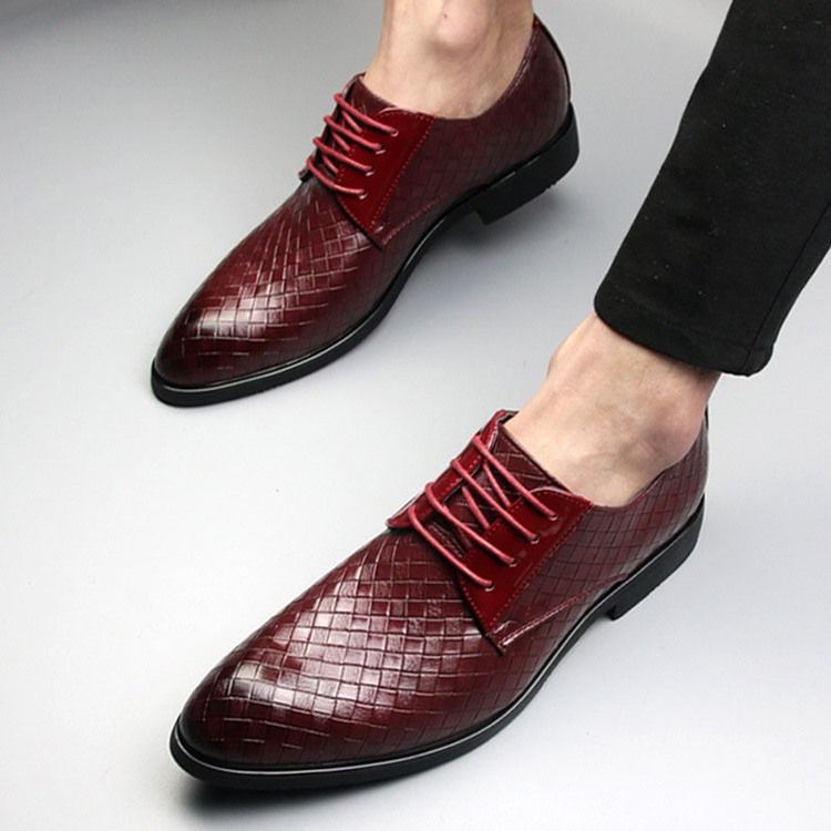 Sapatos Sociais Xadrez De Renda E Ponta Pontiaguda Masculina