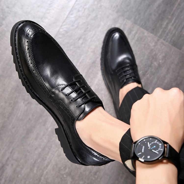 Simples Lace-up Redondo Toe Masculino Oxfords