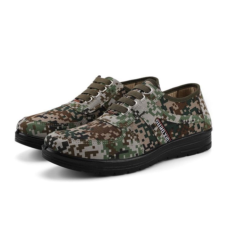 Camuflagem Decotado Superior Com Bico Redondo E Tênis Masculino
