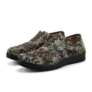 Camuflagem Decotado Superior Com Bico Redondo E Tênis Masculino