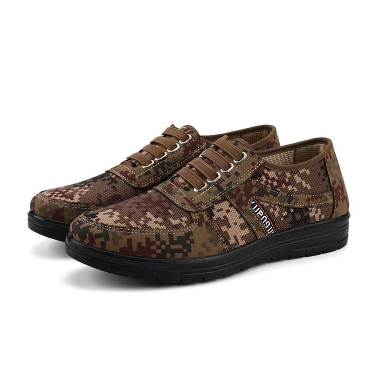 Camuflagem Decotado Superior Com Bico Redondo E Tênis Masculino
