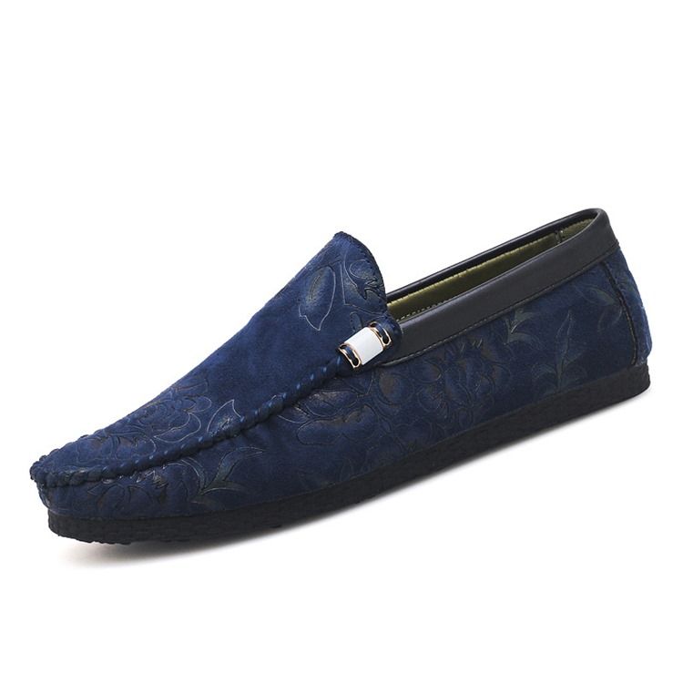 Mocassins Florais Masculinos Com Corte Baixo