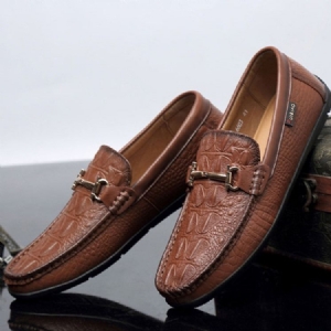 Mocassins Masculinos Com Corte Decotado Liso