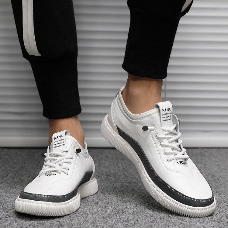 Pu Slip-on Round Toe Calçados Esportivos Masculinos