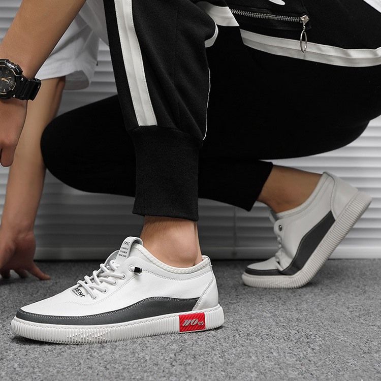 Pu Slip-on Round Toe Calçados Esportivos Masculinos