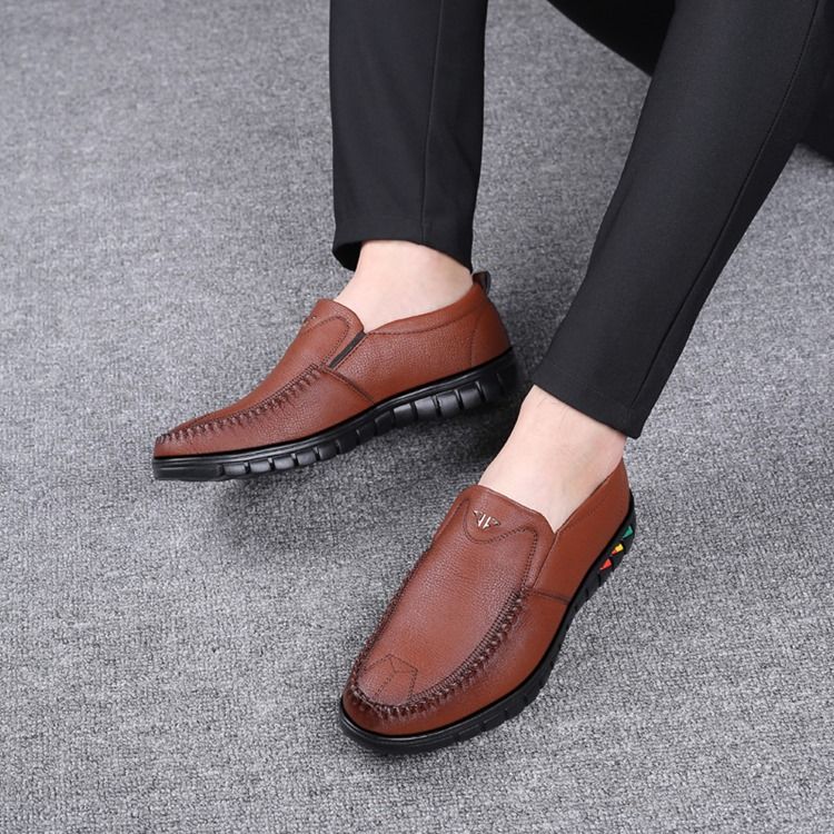 Pu Slip-on Round Toe Calçados Masculinos Confortáveis