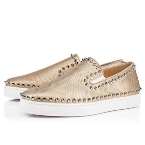Rebites Slip-on Round Toe Sapatos Masculinos