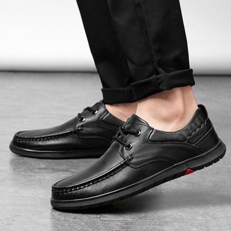 Sapatos Confortáveis Masculinos Com Renda Simples Redonda