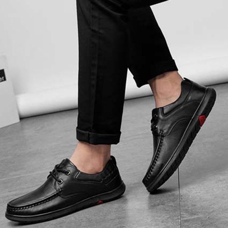 Sapatos Confortáveis Masculinos Com Renda Simples Redonda