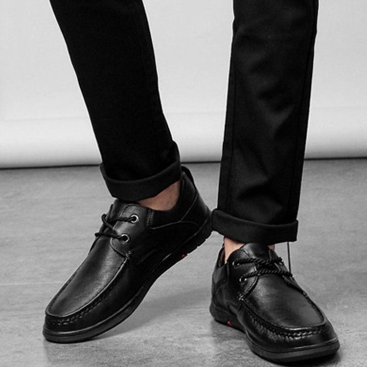 Sapatos Confortáveis Masculinos Com Renda Simples Redonda