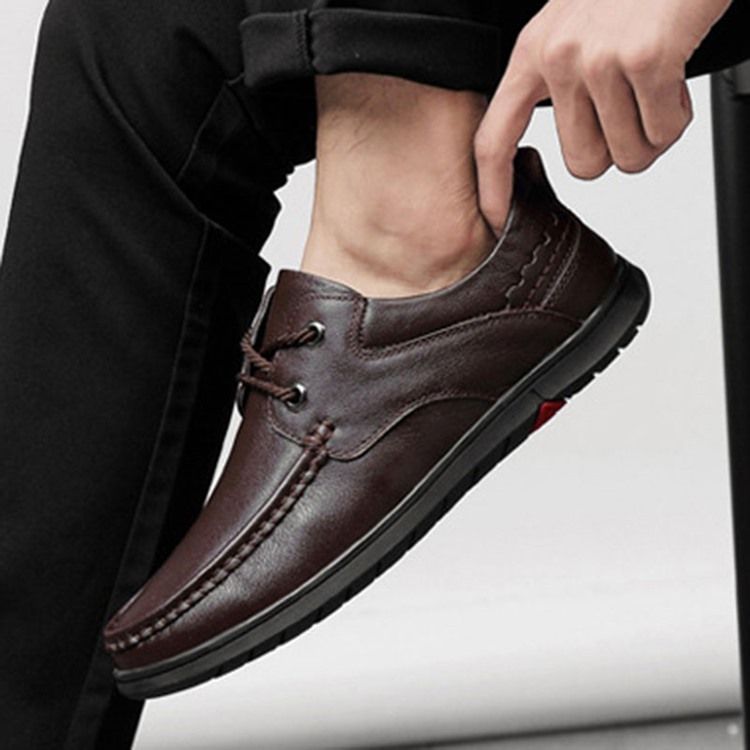 Sapatos Confortáveis Masculinos Com Renda Simples Redonda