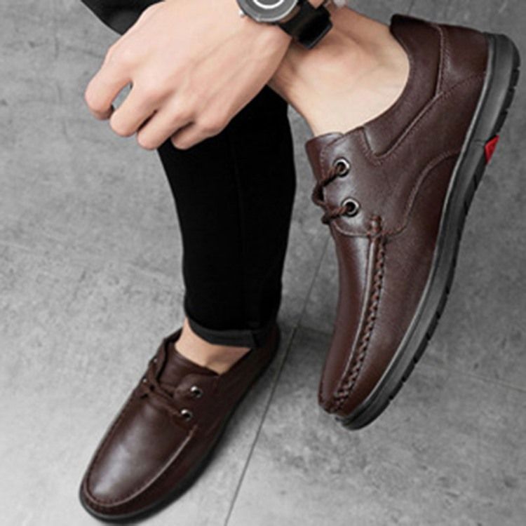 Sapatos Confortáveis Masculinos Com Renda Simples Redonda