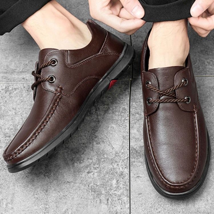 Sapatos Confortáveis Masculinos Com Renda Simples Redonda
