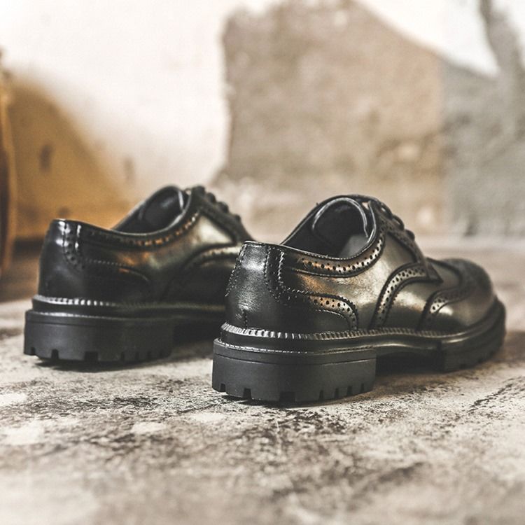 Sapatos De Couro Masculino De Microfibra Com Corte Liso E Decotado