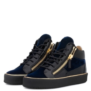 Sapatos Masculinos Com Zíper De Corte Alto Com Cordões