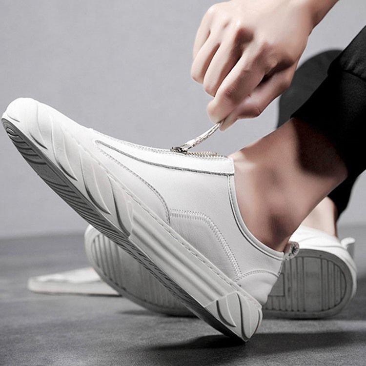Sapatos Sociais Masculinos Com Zíper Simples Com Zíper Redondo