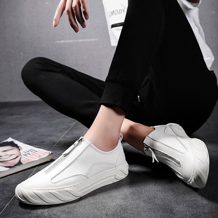Sapatos Sociais Masculinos Com Zíper Simples Com Zíper Redondo