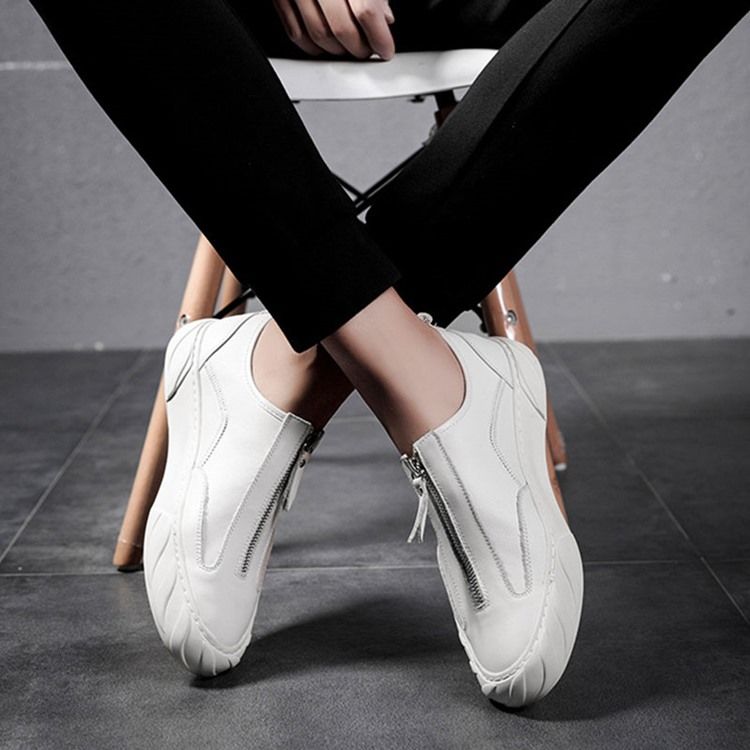 Sapatos Sociais Masculinos Com Zíper Simples Com Zíper Redondo