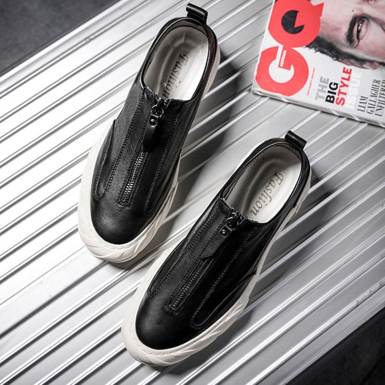 Sapatos Sociais Masculinos Com Zíper Simples Com Zíper Redondo