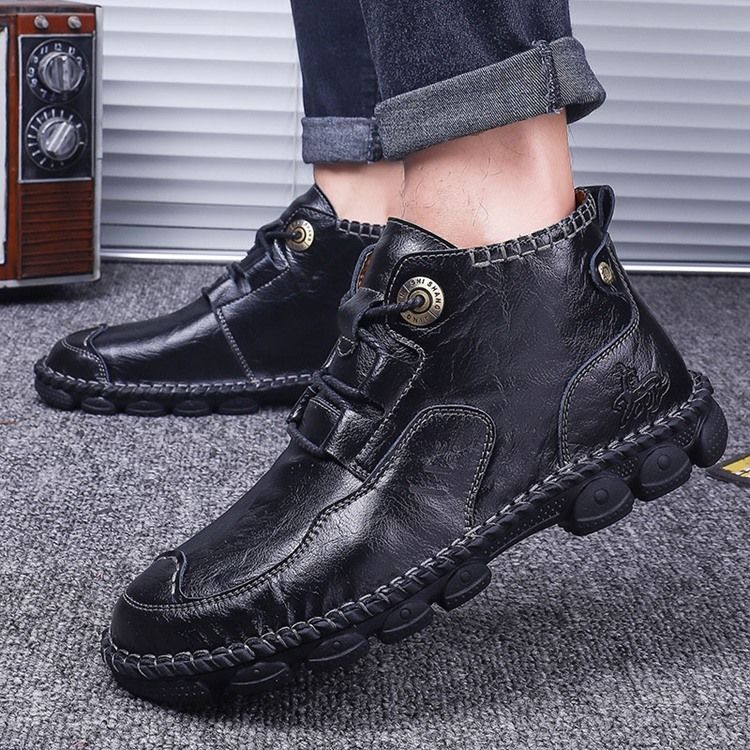 Sapatos De Trabalho Masculinos Com Cordões De Plumagem