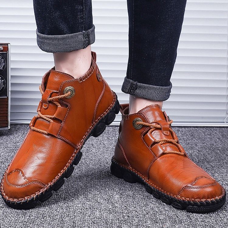 Sapatos De Trabalho Masculinos Com Cordões De Plumagem