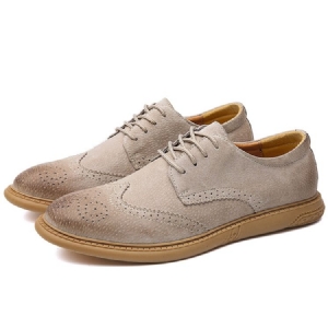 Sapatos De Trabalho Masculinos De Couro Nobuck Decotado