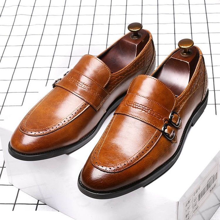 Sapatos De Trabalho Masculinos Lisos E Decotados