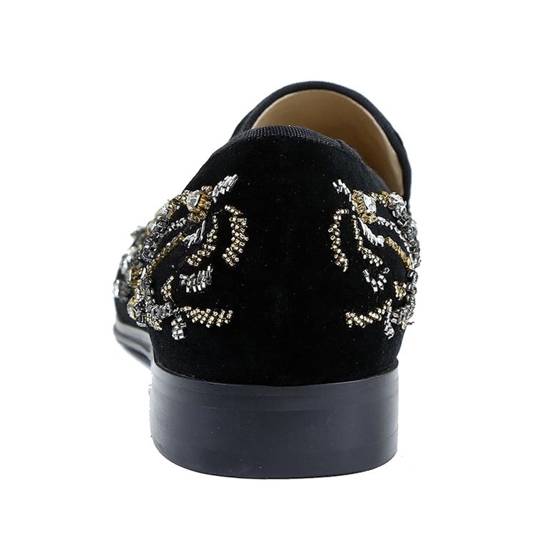 Strass Redondo Toe Calçado Casual Masculino